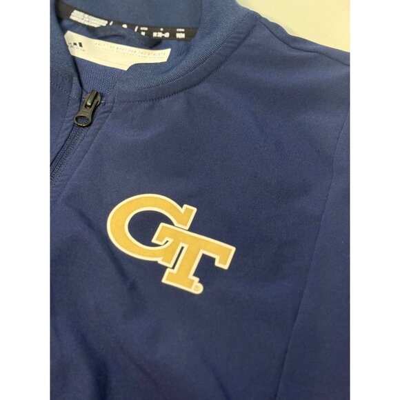 Adidas Georgia Tech Yellow Jackets Navy Blue Full-Zip Track Jacket Mens M GT - Picture 2 of 12